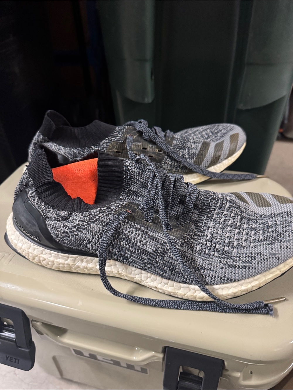 adidas Grey Knit Sock Sneakers with Black Accents
